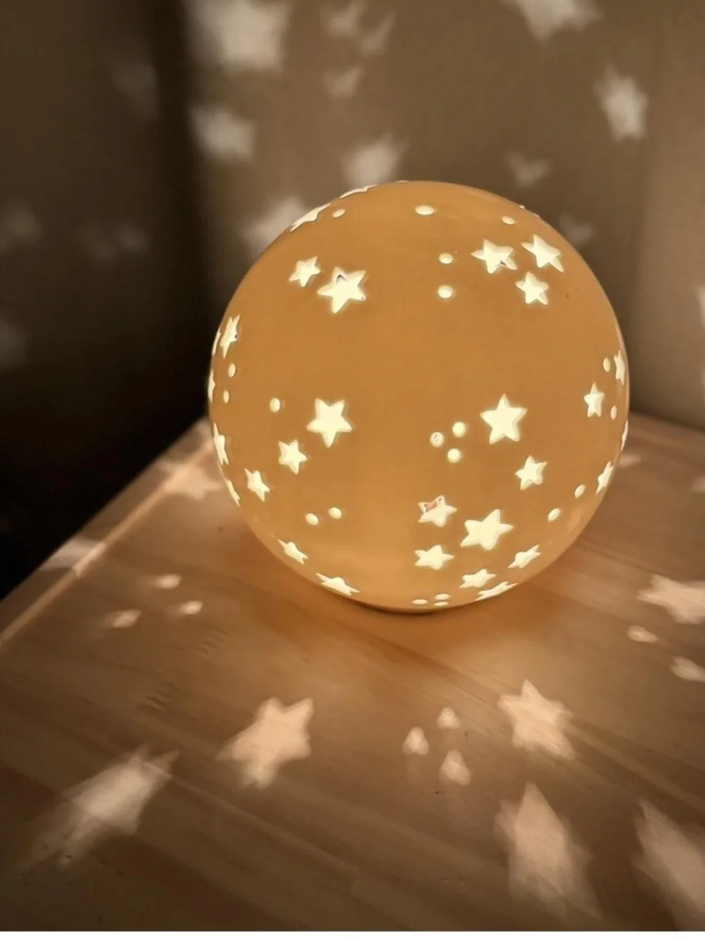 TARGET White Star Cutout Ceramic Sphere Luminary Lamp - Picture 5 of 8